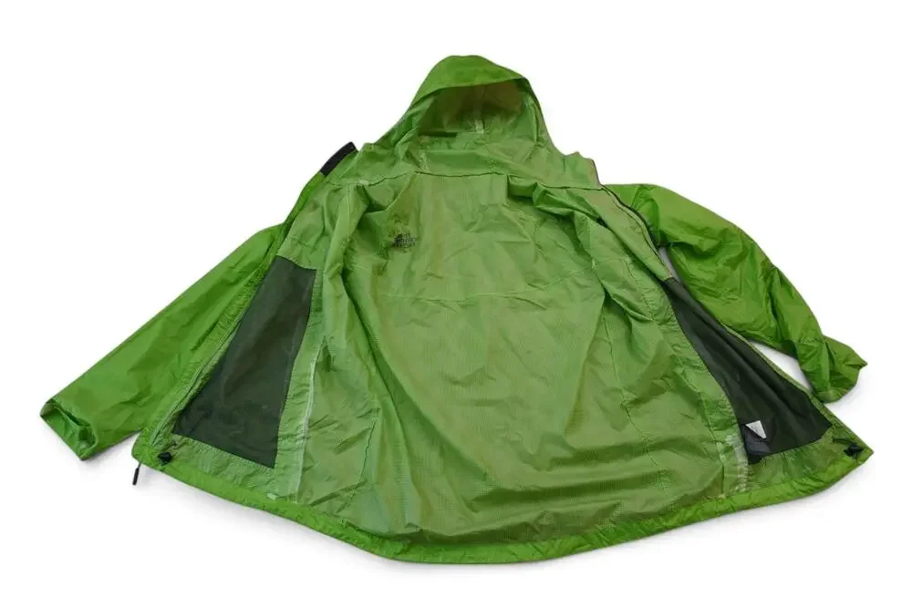 The North Face Jacket Mens Large Green HyVent Hooded Waterproof Rain 2.5L